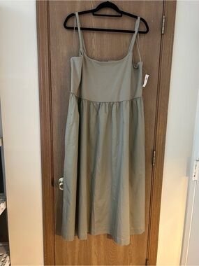 Old Navy Olive Spaghetti-Strap Midi Dress